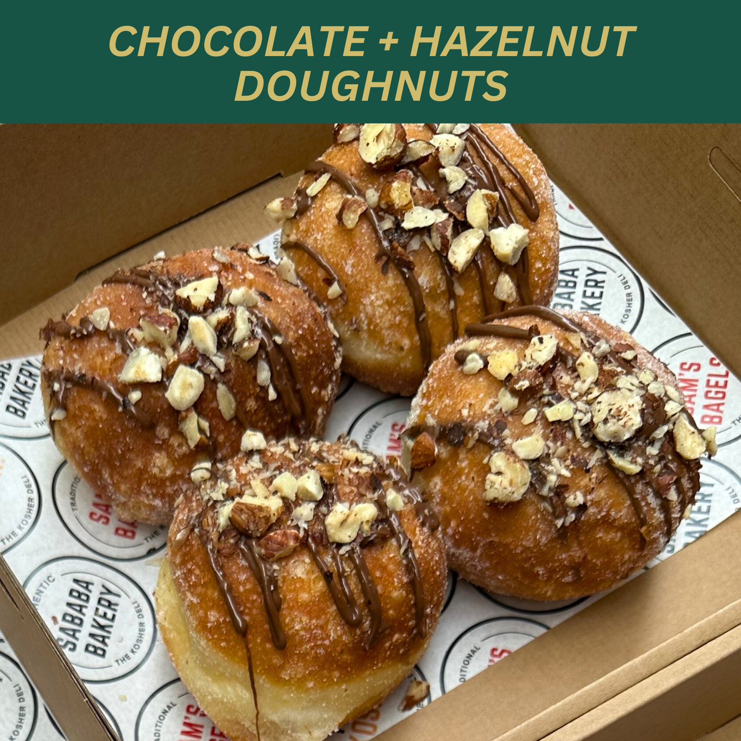 Chocolate + hazelnut doughnuts x4