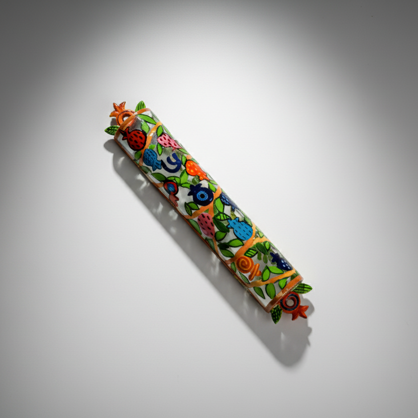 MEZUZAH HAND PAINTED LASER CUT METAL