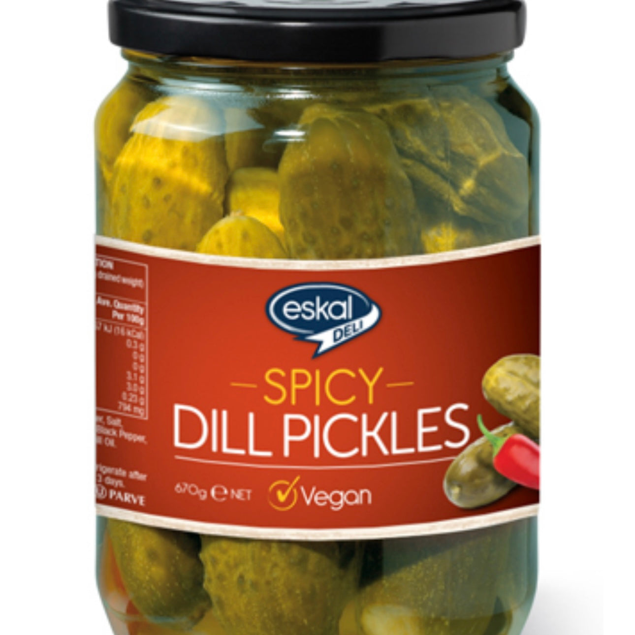 ESKAL DELI SPICY JAR DILL PICKLES 670G