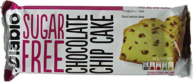 Sugerless choc chip cake