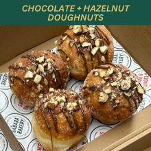 Chocolate + hazelnut doughnuts x4