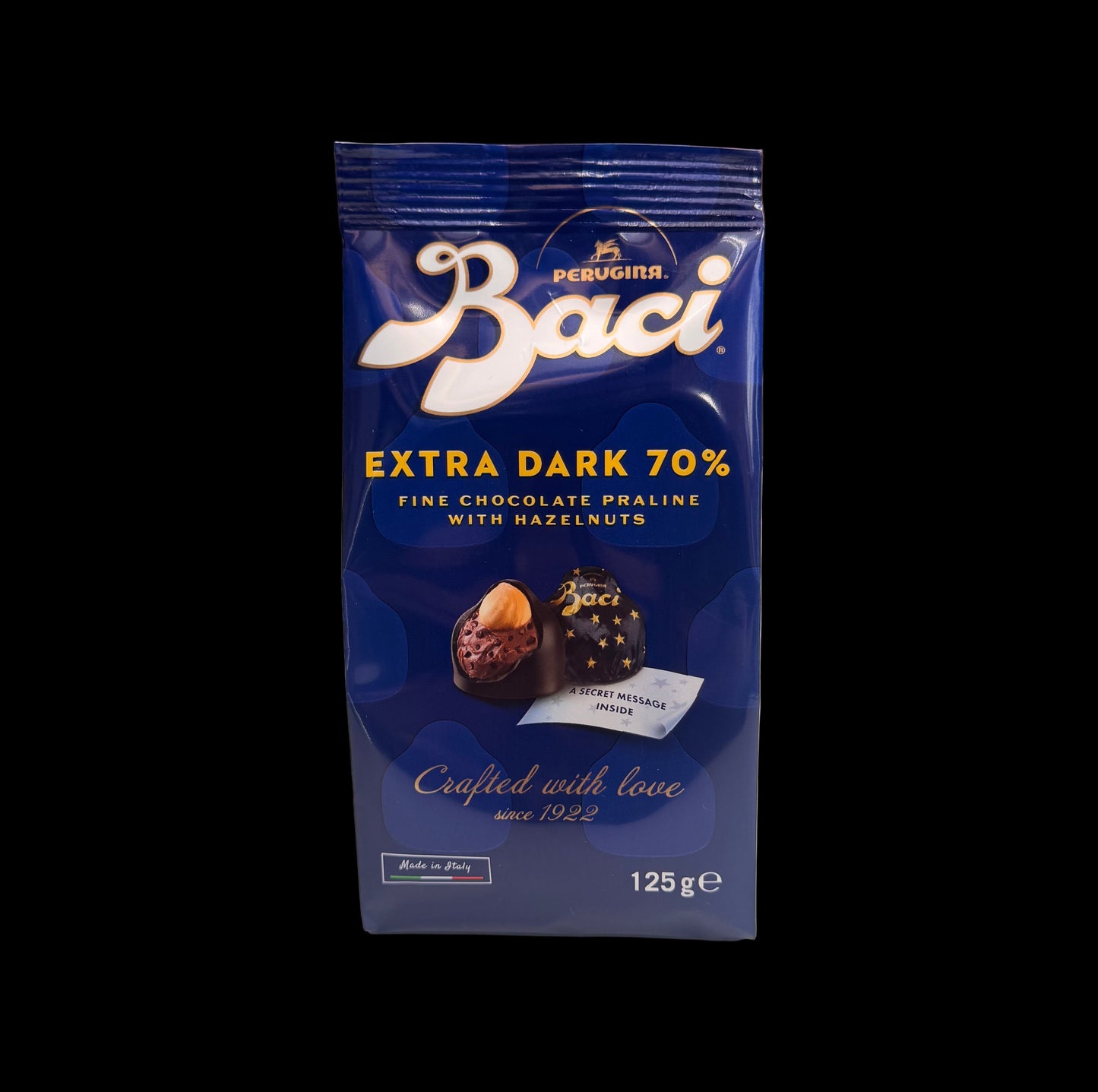 Baci - Extra Dark 70% Truffle with Hazelnuts and Caramelised Cocoa Nibs 125g