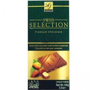 GROSS SWISS SELECTION MILK CHOC WITH BROKEN HAZELNUTS 100G