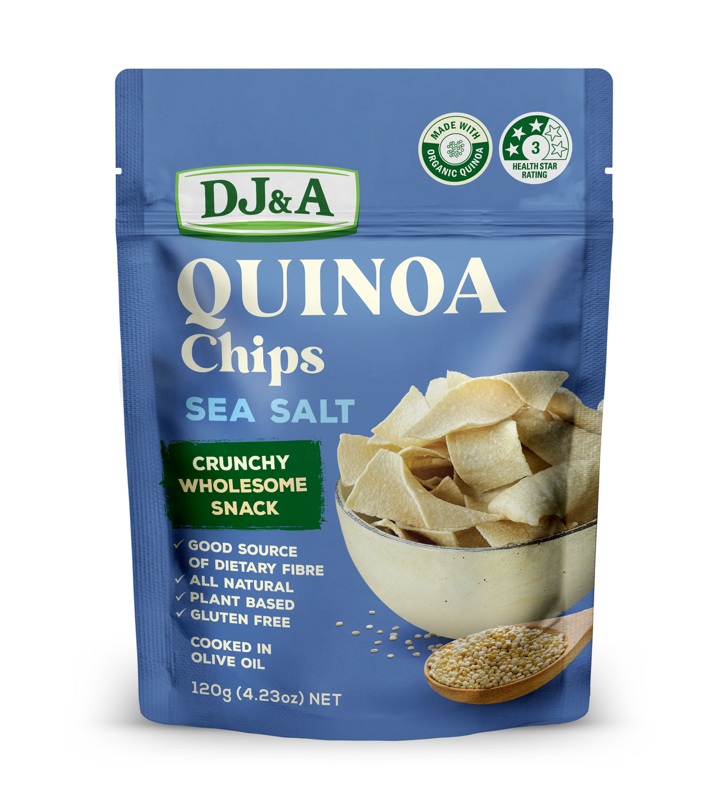 DJ&A QUINOA CHIPS SEASALT 120G