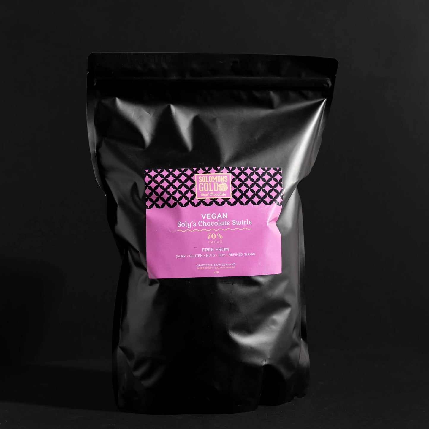 SOLOMONS GOOD SWIRIS DARK CHOCOLATE CARAMEL 58% 150G